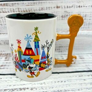Disney Parks Mickey Mouse Let's Celebrate Coffee Mug Key Handle 90th Anniversary
